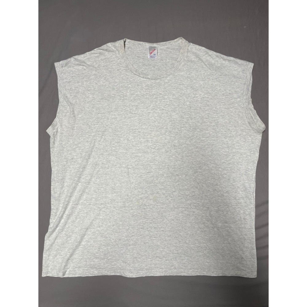 Vintage Jerzees Mens 3X Muscle Tee Heather Gray Sleeveless T-Shirt Made in USA